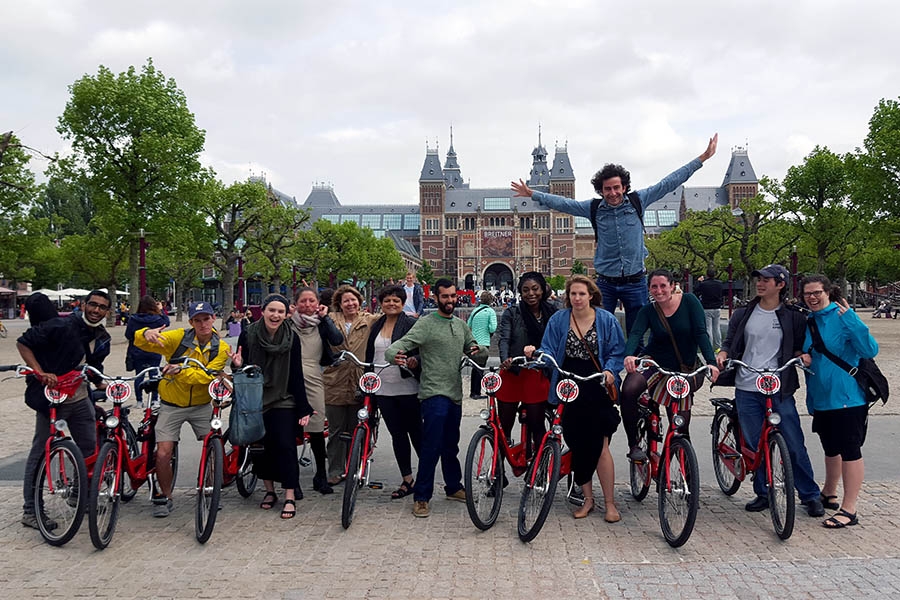 The Sustainable Transportation Abroad class outside the Rijksmuseum in Amsterdam.