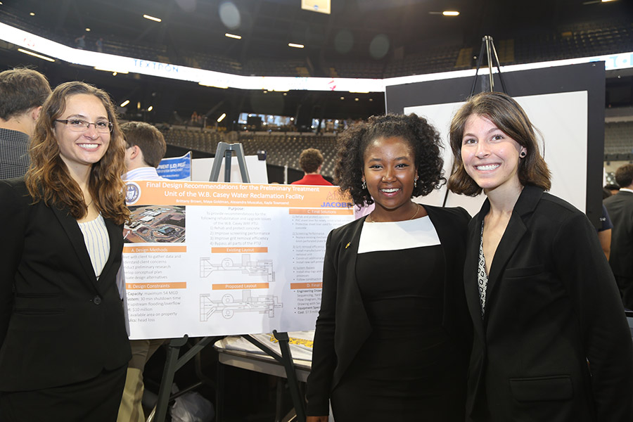 Capstone Design team Aina Engineering: Alexandra Muscalus, Kayla Townsend and Maya Goldman. (Photo: Jess Hunt-Ralston)