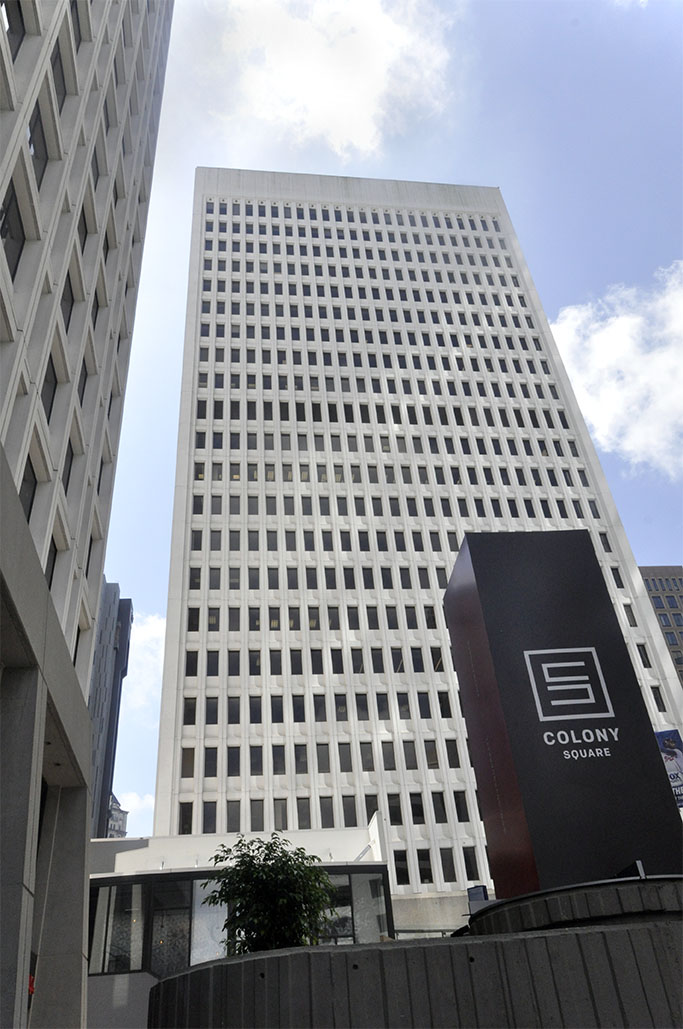 Colony Square in Midtown Atlanta already sports new signage ahead of a significant reinvention at the hands of North American Properties and School of Civil and Environmental Engineering alumnus John Kelley. (Photo: Joshua Stewart)