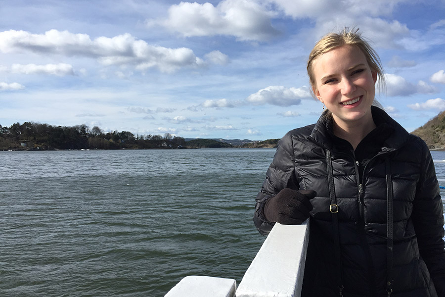 Claire Anderson rides a ferry to the Oslo fjords in Norway. The environmental engineering junior spent the spring semester studying at Lund University in nearby Sweden with support from the Joe S. Mundy Global Learning Endowment. (Photos Courtesy: Claire Anderson)