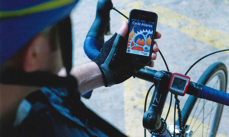 Cycle Atlanta app open on a cell phone