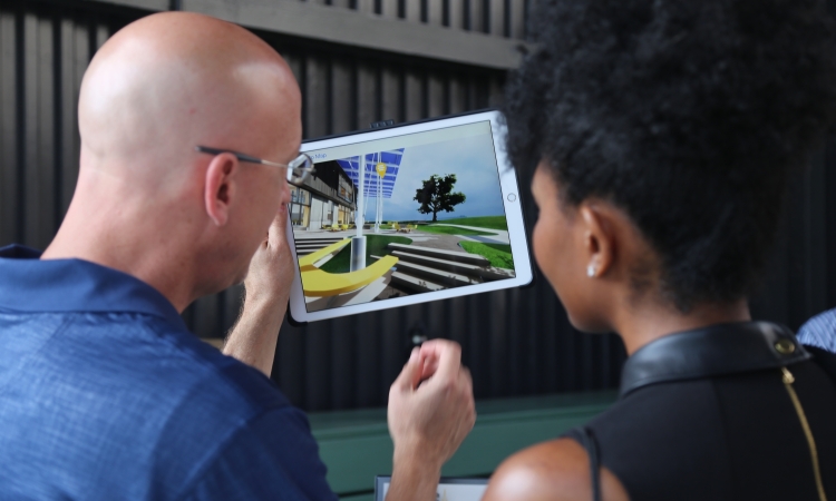 Demonstrating a city's digital twin through virtual reality on an ipad