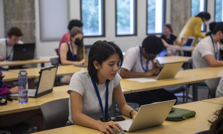 Student at a desk