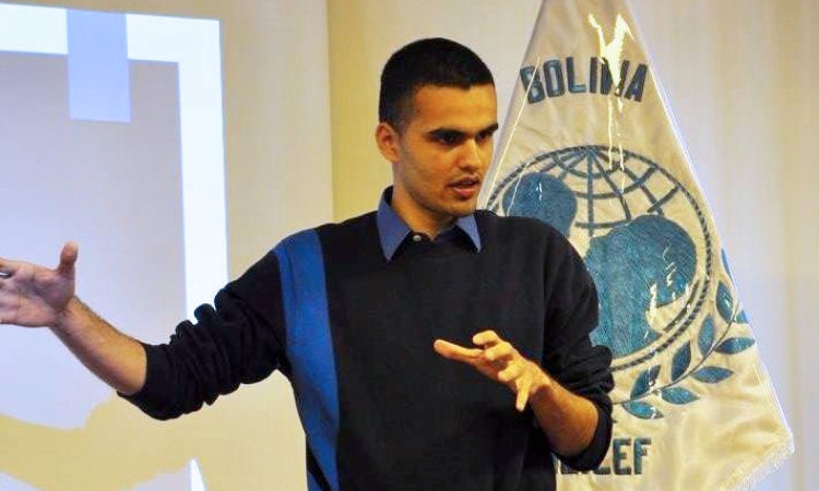 Arjun Bir talks about low-cost water tests at UNICEF in Bolivia. (Photo Courtesy: Arjun Bir)
