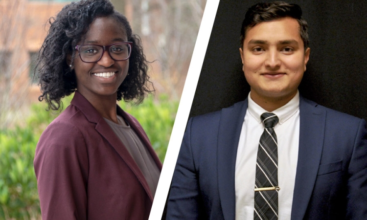 Undergraduates Marissa Grant and Suleman Rana.