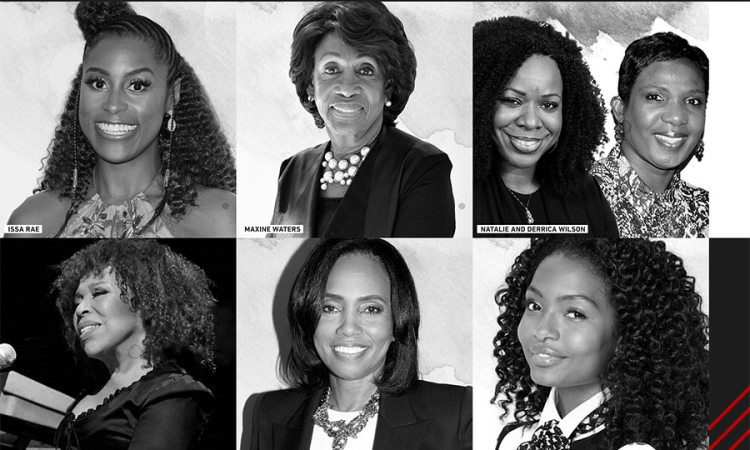 Screenshot of the BET Black Girls Rock! 2017 webpage, featuring alumna Suzanne Shank and other winners, Issa Rae, Maxine Waters, Natalie and Derrica Wilson, Roberta Flack, and Yara Shahidi.