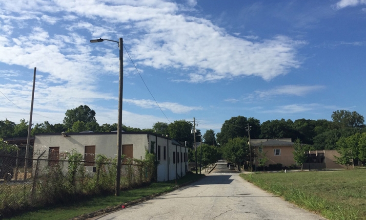 A neighborhood on the Westside of Atlanta, an example of the premise that has been stuck in Iris Tien's mind recently: how the infrastructure civil and environmental engineers build — or the lack thereof in areas like this — influences the surrounding community. (Photo: Iris Tien)