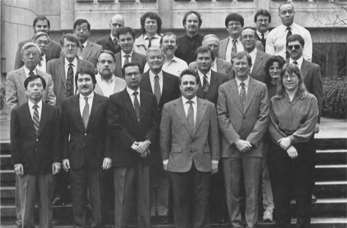 A group photo of the 1993 faculty 