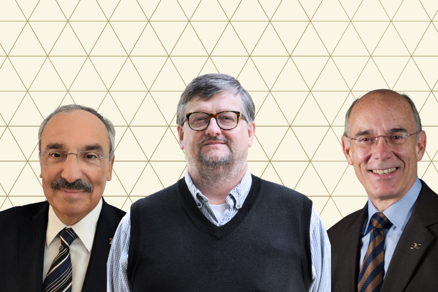 A composite image of Rafael Bras, M. Talat Odman, and J. David Frost