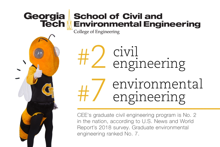 CEE's graduate civil engineering program is No. 2 in the nation, according to U.S. News and World Report's 2018 survey. Graduate environmental engineering ranked No. 7. (Image: Jess Hunt-Ralston)