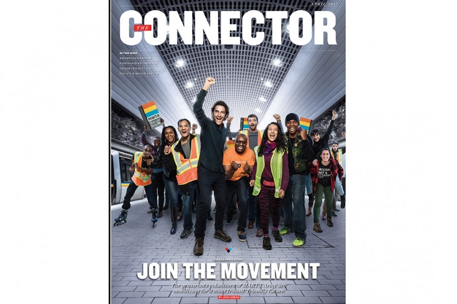 The cover of "The Connector" in "Atlanta" magazine featuring the MARTA Army. (Courtesy: "Atlanta" magazine)