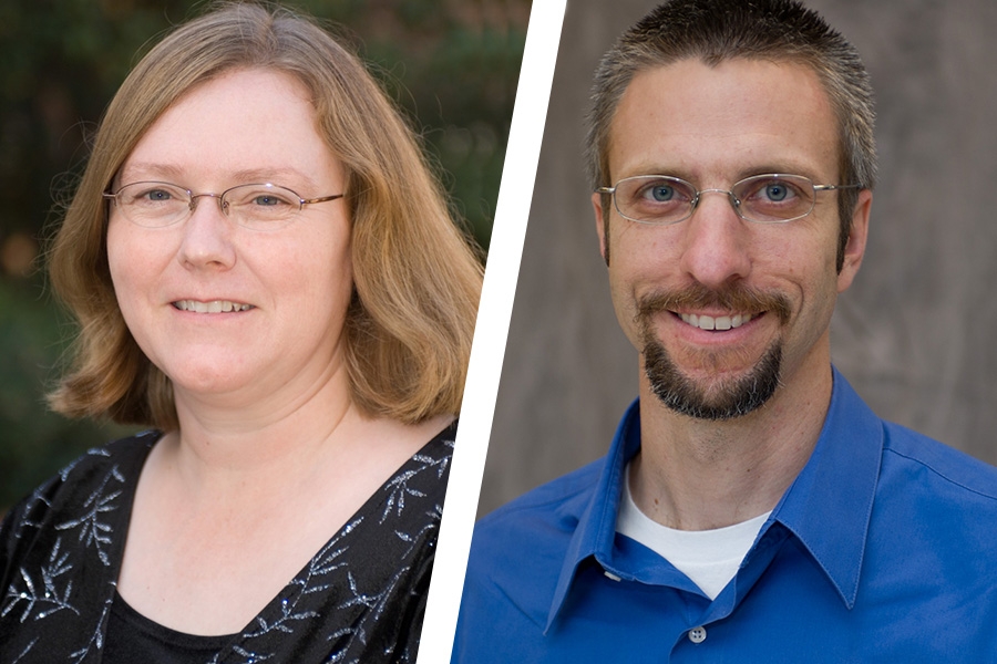 Susan Burns, the new associate chair for administration and finance, and Kevin Haas, the new associate chair for undergraduate programs.