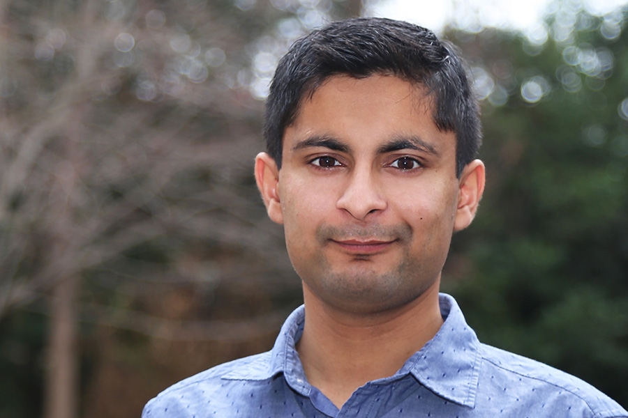 Ph.D. student Ajay Saini, one of the American Society of Civil Engineers' O.H. Ammann Research Fellows in Structural Engineering for this year. (Photo: Jess Hunt-Ralston)