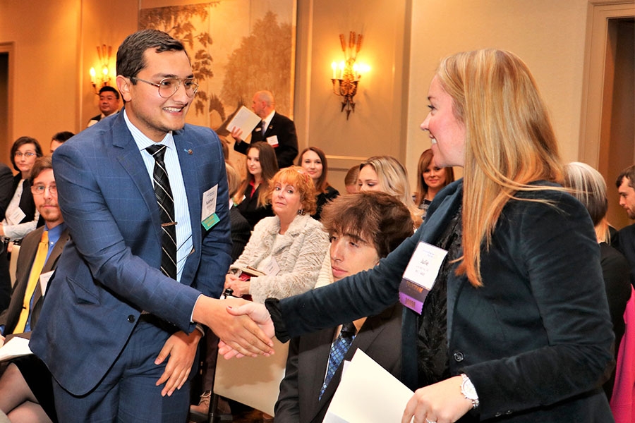 Fourth-year civil engineering student Rana Suleman accepts a scholarship from the Georgia Engineering Foundation in December. The award was one of two scholarships Rana received at the end of the year to fund his final year of undergraduate studies. (Photo Courtesy: Georgia Engineering Foundation)